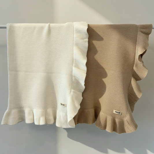 Ruffle Knit Blanket ♡ Cloud