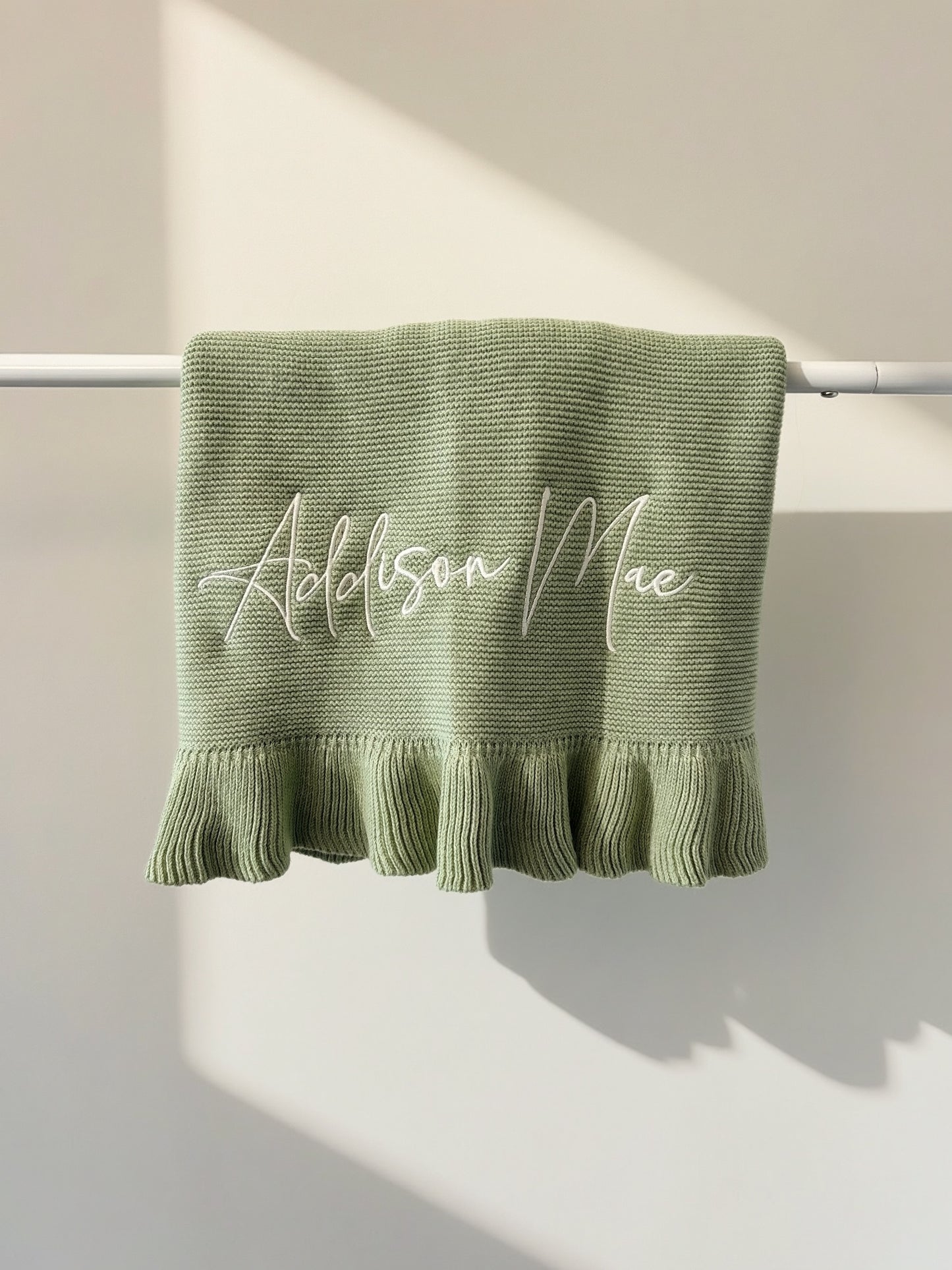 Ruffle Knit Blanket ♡ Fern