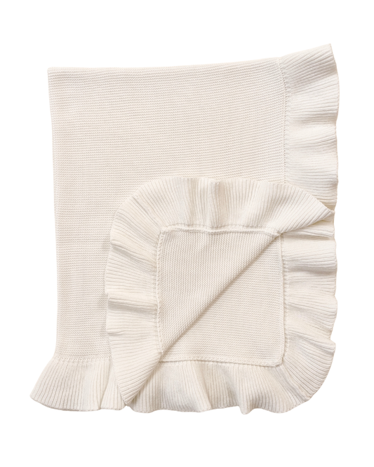 Ruffle Knit Blanket ♡ Cloud