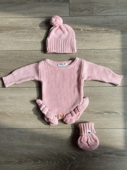The Daisy Knit Romper ♡ Blush